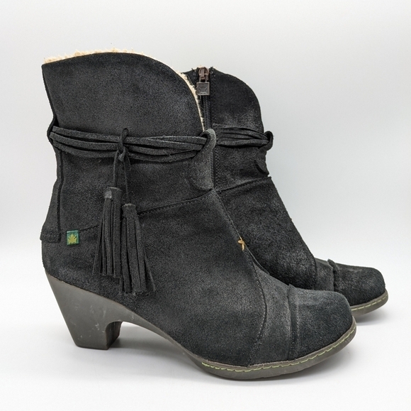 El Naturalista casual brown Sherpa lined zip up heeled ankle boot EU 40 - Picture 1 of 12